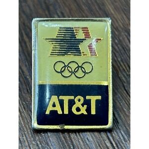 Vintage 1984 AT&T Olympics Los Angeles Gold Tone Lapel Pin Hat Pin